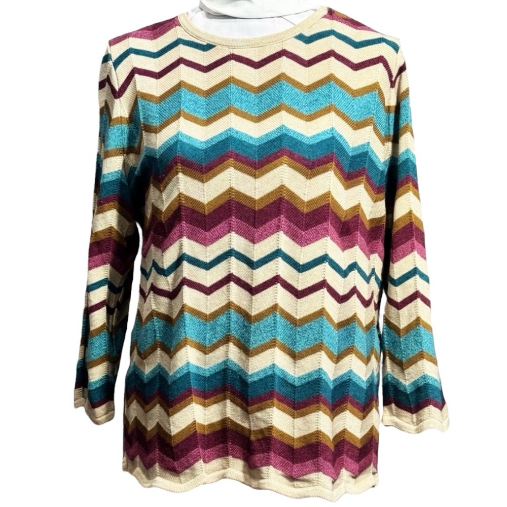 Alfred Dunner Chevron Print Jumper Sweater M (1J-0017)